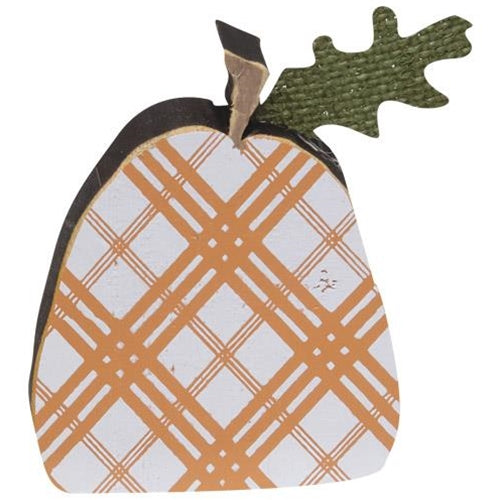 2/Set Orange Plaid Freestanding Pumpkins