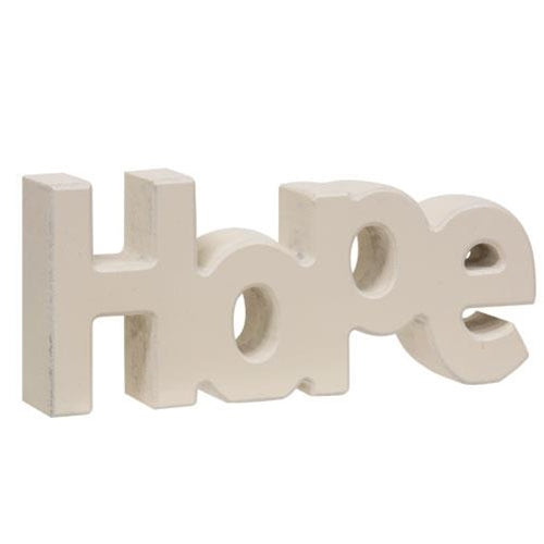 Wooden "Hope" Block Cream