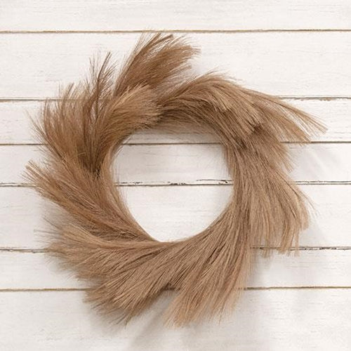 Pampas Grass Wreath 24" Brown