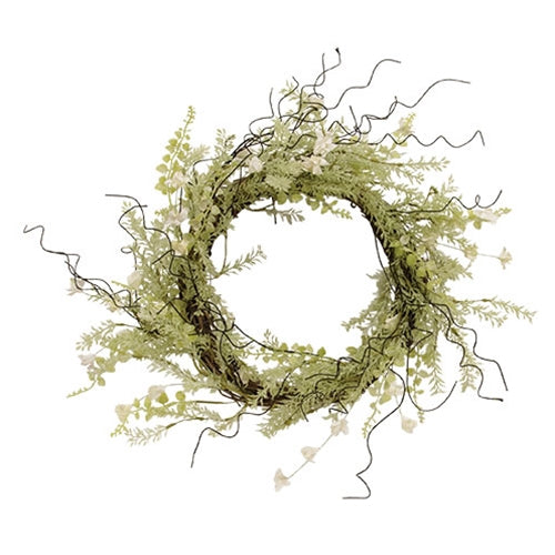 White Lobelia Wreath 10"
