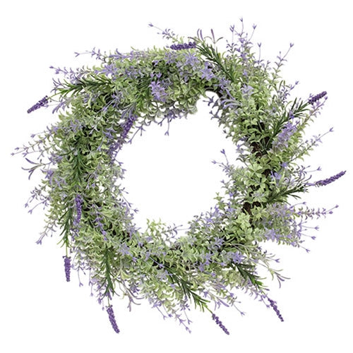 Golden Trumpet & Lavender Wreath - 20"