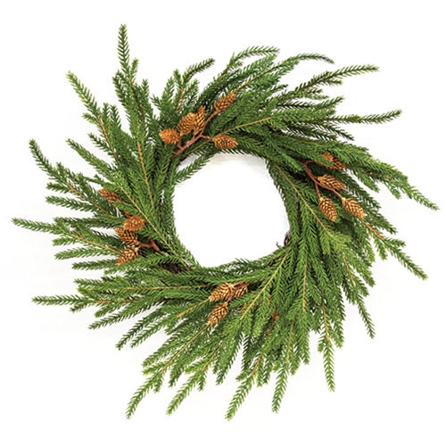 Soft Touch Austrian Pine Candle Ring - 6"