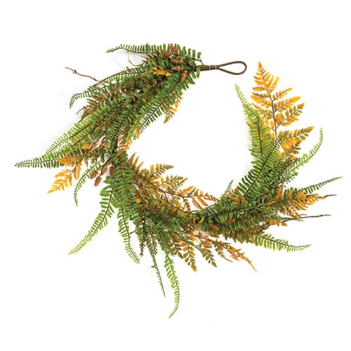 Fall Wetland Fern & Wheat Garland - 4 Ft.