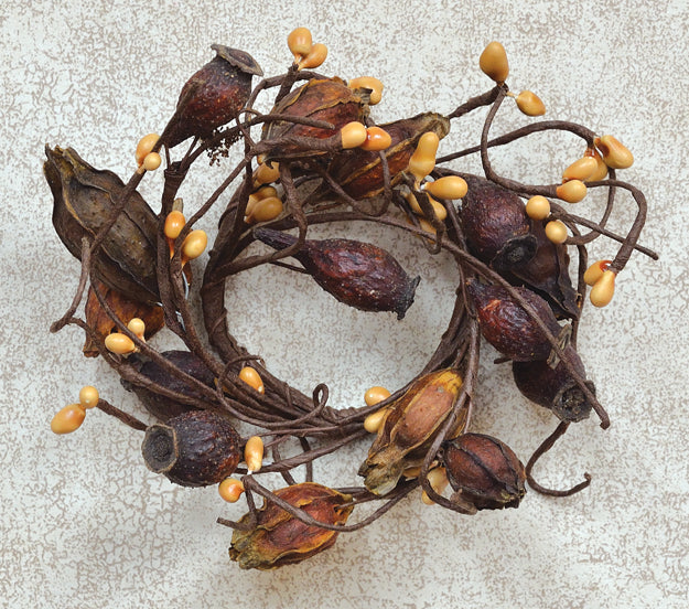 Dried Rose Hip Ring - 2" Inside/6" Outside