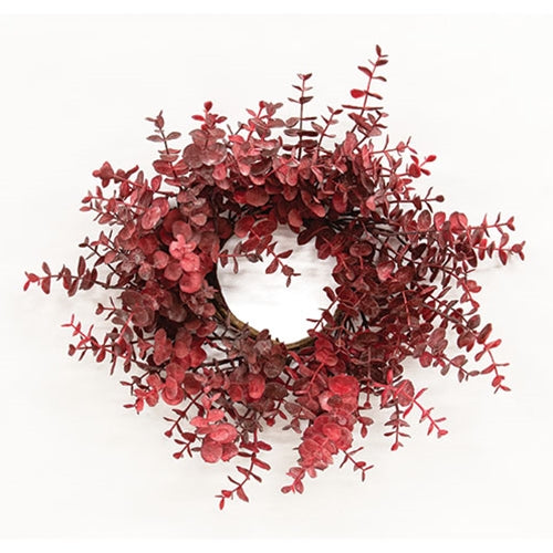 Baby Eucalyptus Wreath - Burgundy - 14"