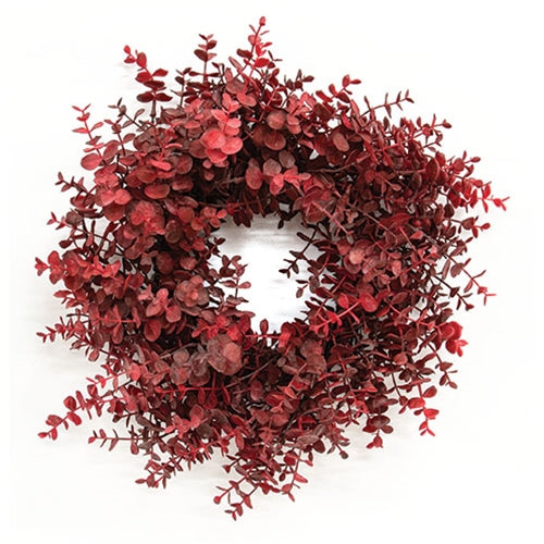 Baby Eucalyptus Wreath - Burgundy - 18"