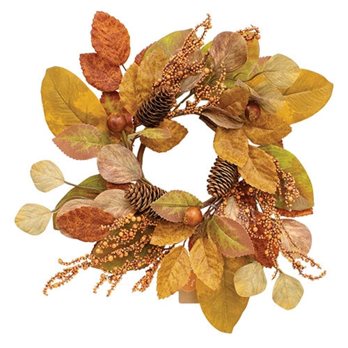 Whispering Fall Leaves Candle Ring - 4.5"