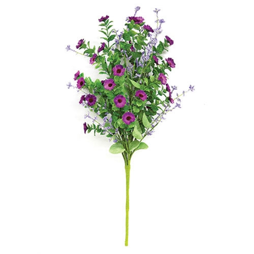 Purple Mini Daisy & Heather Bush - 22"