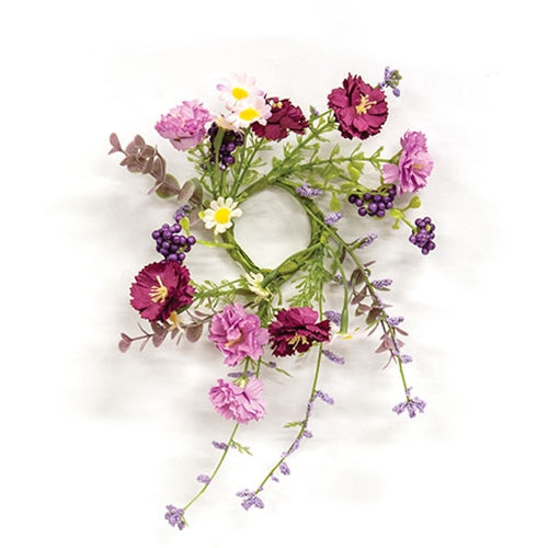 Blushing Spring Blossoms & Eucalyptus Candle Ring - 1.5"