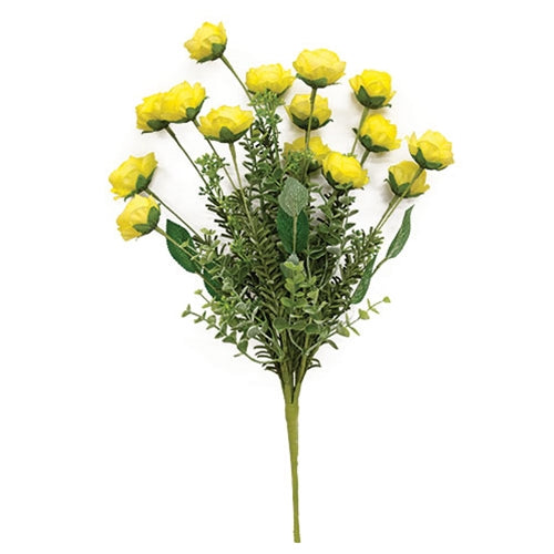 Eucalyptus Rose Spray - 19" - Butter Yellow
