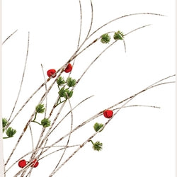 Birch Bark Jingle Bell Twig Spray - 45"