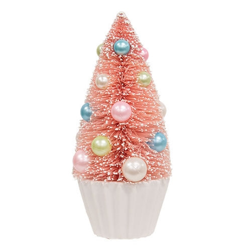Pink Bottle Brush Tree - 9"H