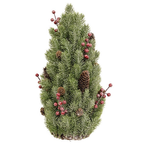Icy Berries & Pine Cone Tree - 18"H