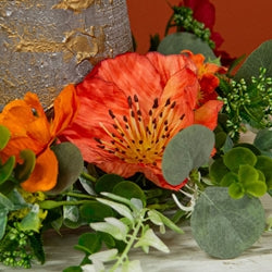 Sunset Poppy & Blooms Candle Ring - 6.5"