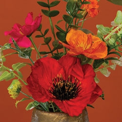 Sunset Poppy & Blooms - Pick - 14"