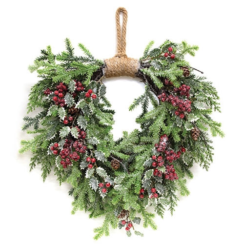 Icy Fantasy Cypress & Holly Wreath - 18"