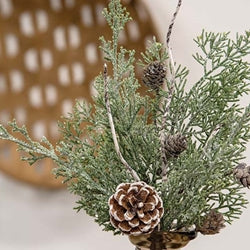 Durham Cedar Birch Pinecone Spray 14"