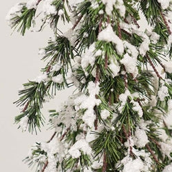 Glistening Snowy Mini Ming Pine Tree w/Burlap Base - 24"