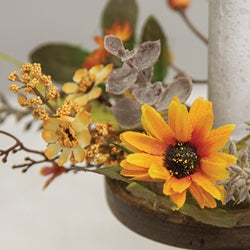 Harvest Daisy & Baby Eucalyptus Candle Ring - 1.5"