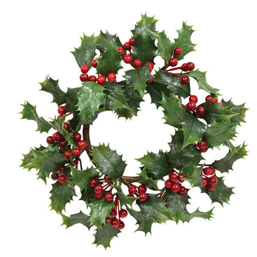 Nostalgic Holly & Berries Candle Ring - 3.5"
