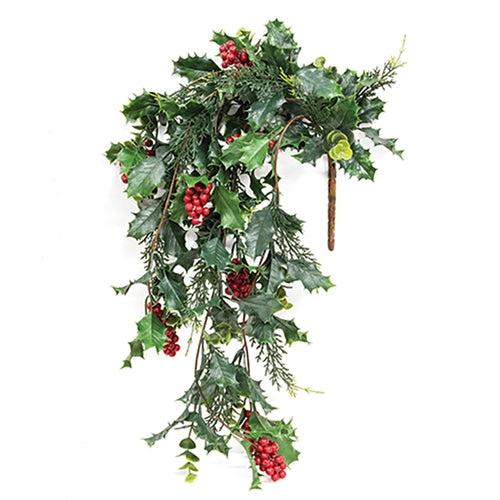 Vintage Holly & Ivy Cedar Hanging Vine - 28.5"