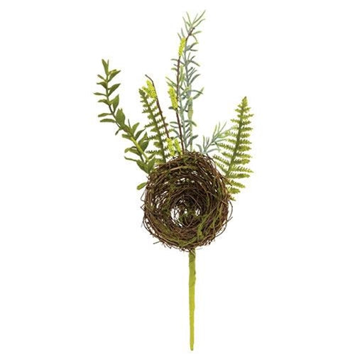 Fern and Birdnest Pick 14"