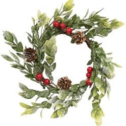 Snowy Boxwood & Berry Ring