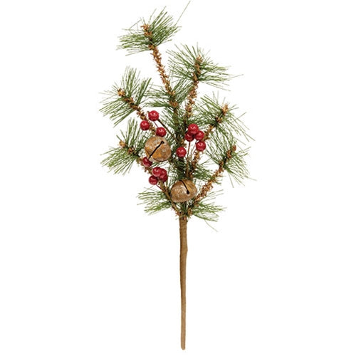 Jingle Brush Pine & Berries Pick - 14"