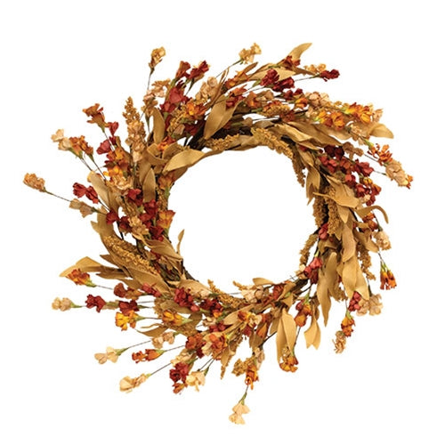 Fall Wildflowers and Heather Wreath - 22"