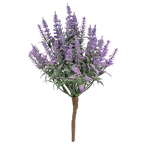Flocked French Lavender Mini Bush 9"