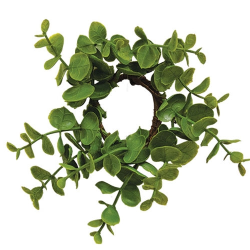 Soft Touch Evergreen Eucalyptus Candle Ring - 1.5"