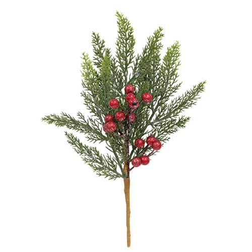 Soft Touch Sparkle Cypress and Ash Berry Pick - 12"