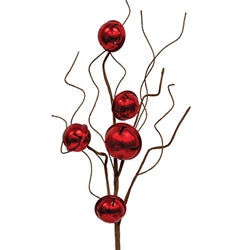 Gleaming Red Jingle Bells Spray - 17.5"