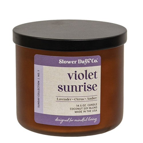 Slower Days Violet Sunrise Jar Candle - 14.5oz.
