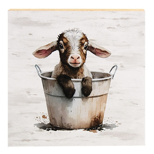 Baby Goat in a Bucket Block – Primitive Renditions