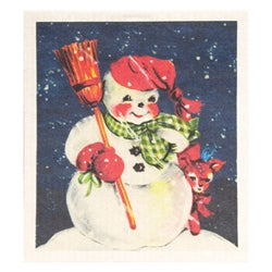 2/Set - Retro Snowman Swedish Dishcloths