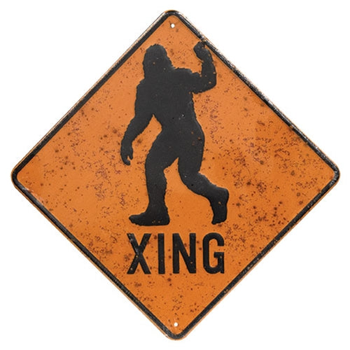 Bigfoot Xing Metal Sign
