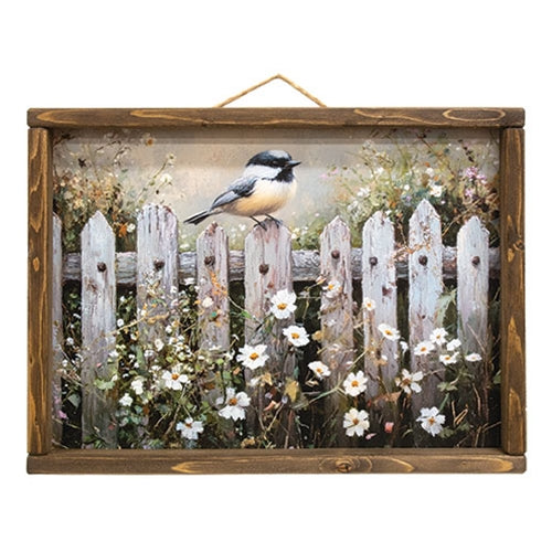 Finch On Spring Fence Framed Print - 16x12