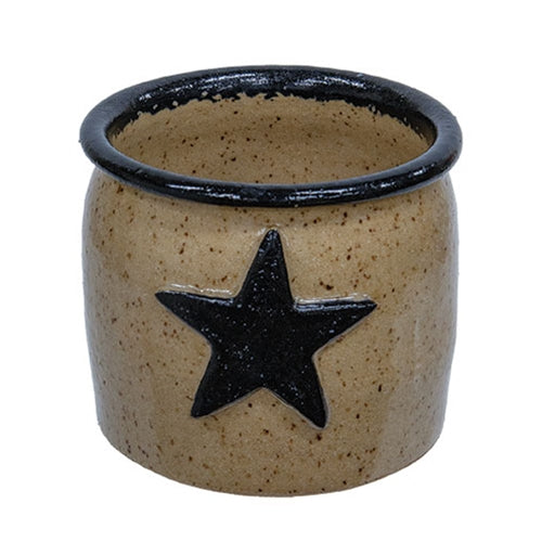 Black Star Glazed Mini Crock