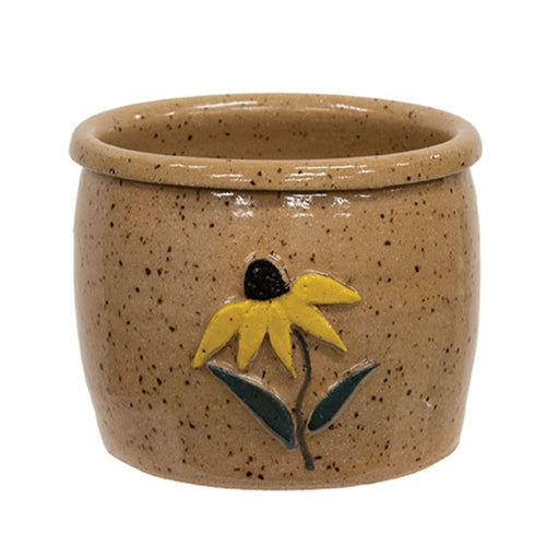 Coneflower Ceramic Crock