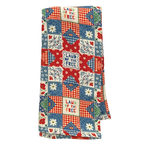 Land Of the Free Patchwork Kitchen Towel