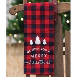 Red Buffalo Check Merry Christmas Towel