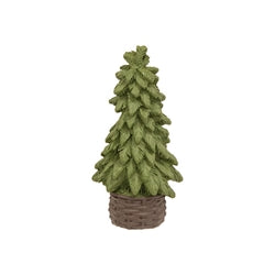 2/Set - Resin Evergreen Trees in Baskets - 3.5"H