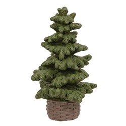 2/Set - Resin Evergreen Trees in Baskets - 3.5"H