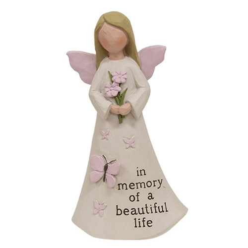 In Memory of a Beautiful Life Resin Angel