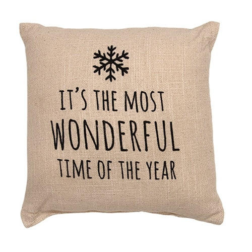 It's The Most Wonderful Time Natural Pillow