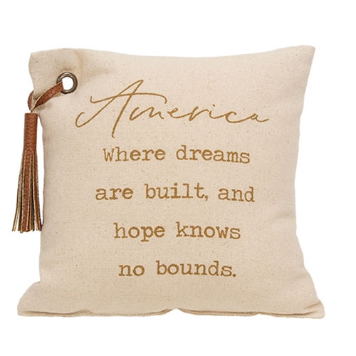 America Sentiment Pillow - 8" Sq.