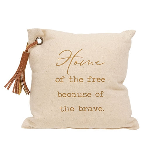 Home of the Free Sentiment Pillow - 8" Sq.