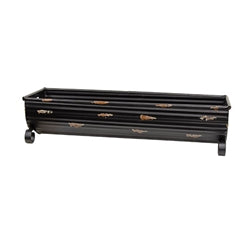 3/Set - Distressed Antique Black Metal Trough Planters