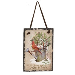 Winter Woodland Cardinal Mini Slate Hanger - 3 Asstd.